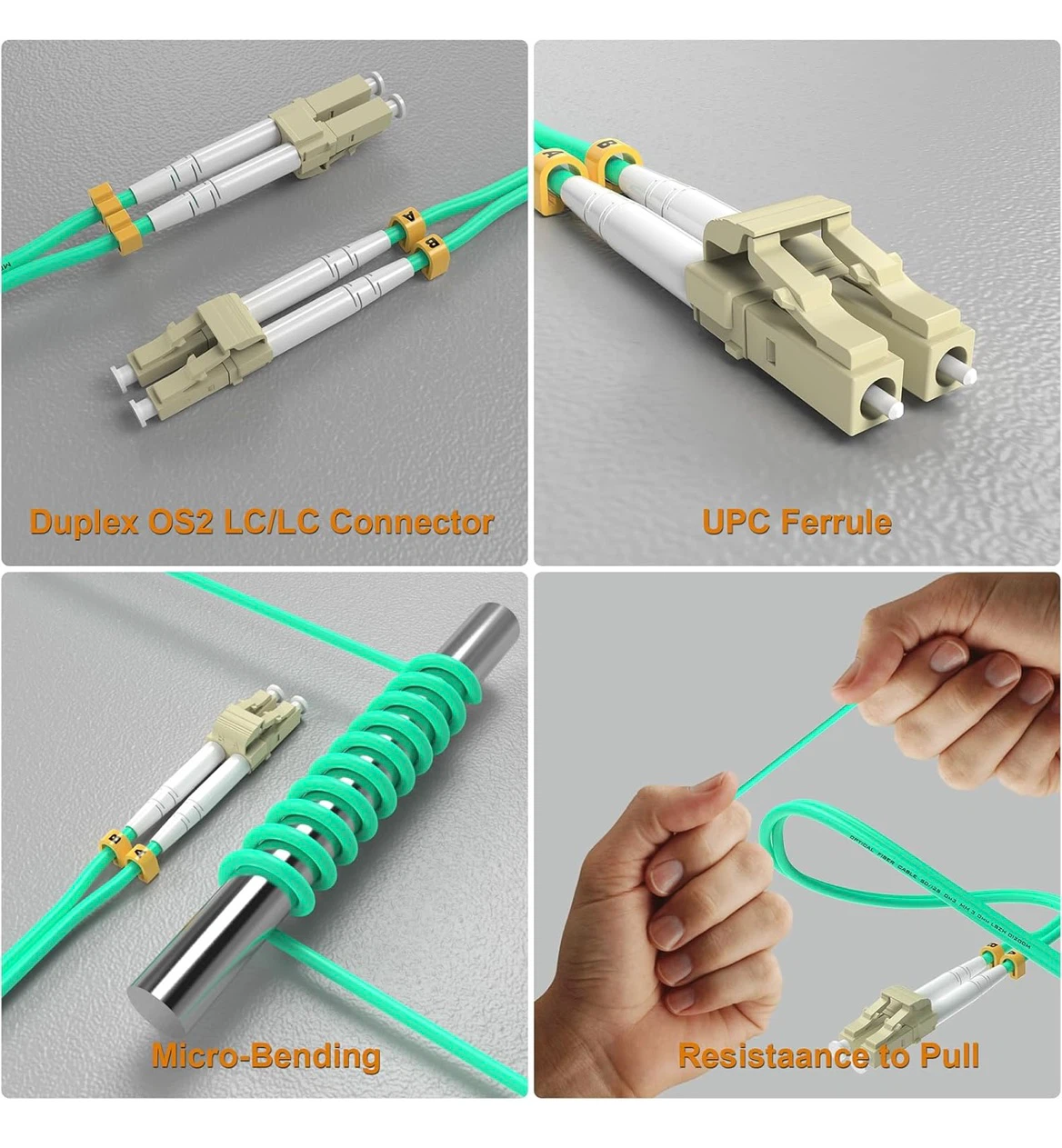 VIGTP OM3 Fiber Patch Cord Set, 5 Pieces - photo 4