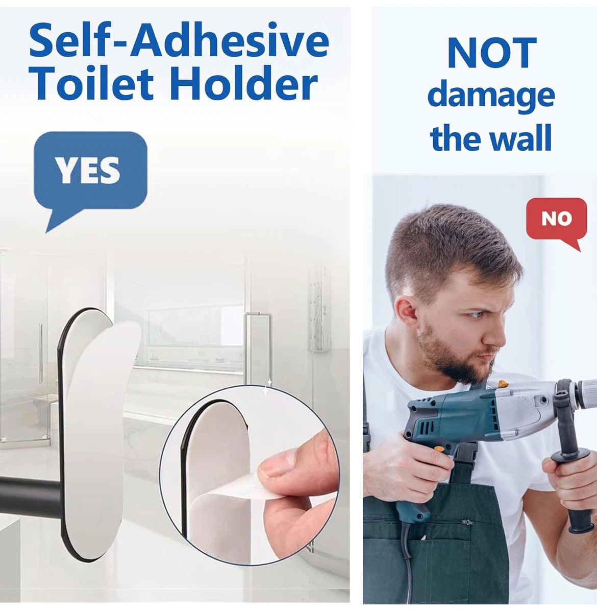 Gold Self-Adhesive Toilet Paper Holder - photo 4