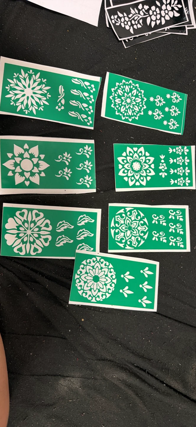 Set of 7 Floral Adhesive Silk Screen Stencils
