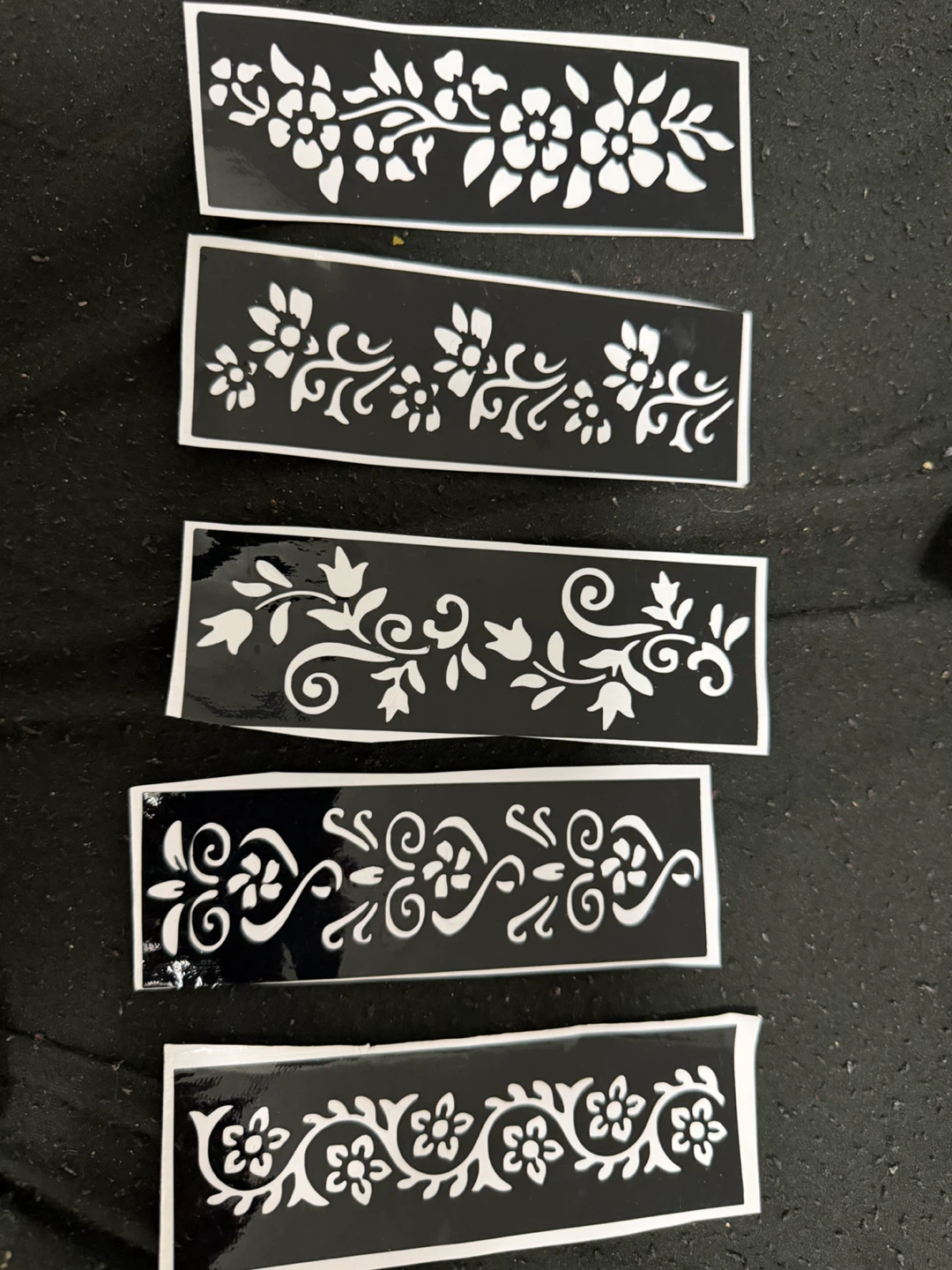 Set of 5 Floral Pattern Stencils