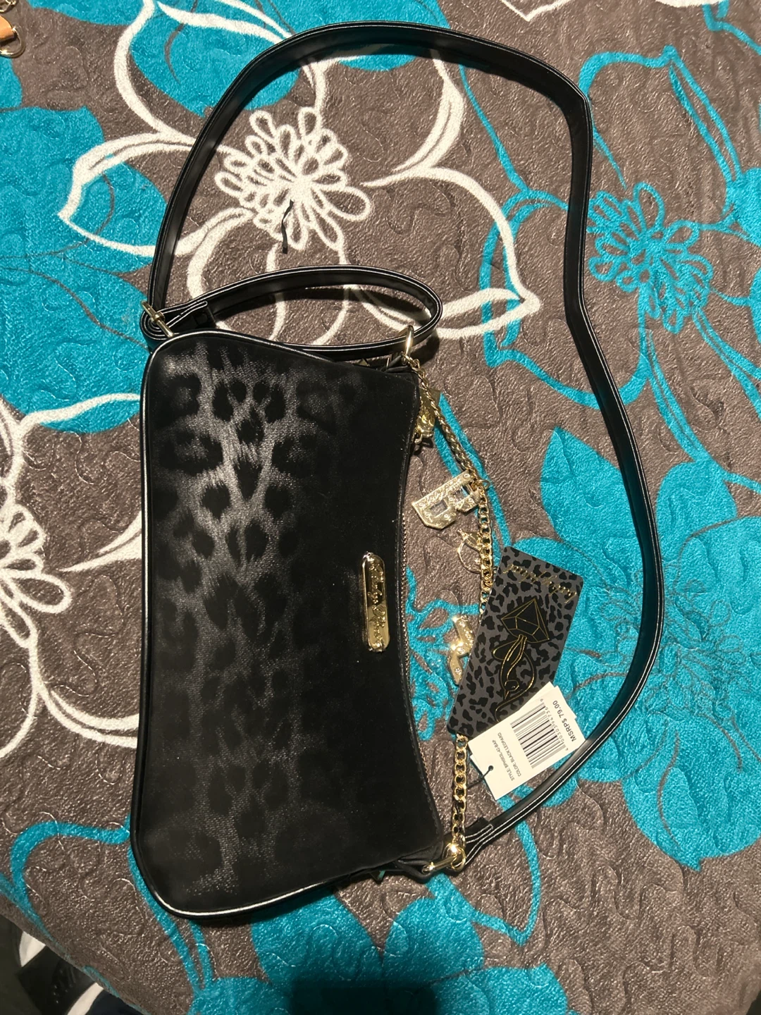 Baby Phat Black Leopard Print Shoulder Bag - photo 2