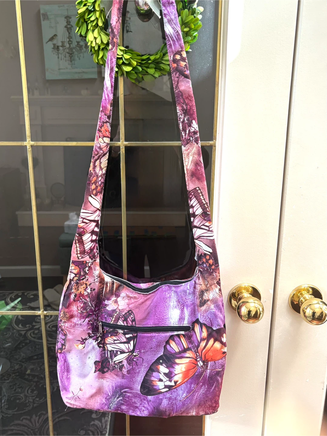 Butterfly Print Hobo Crossbody Bag - photo 2