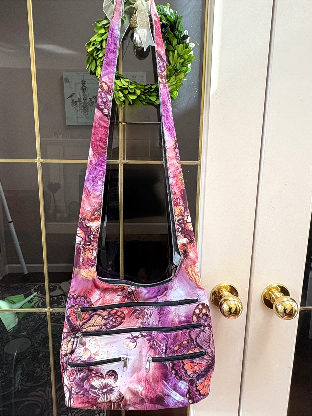 Butterfly Print Hobo Crossbody Bag - photo 3
