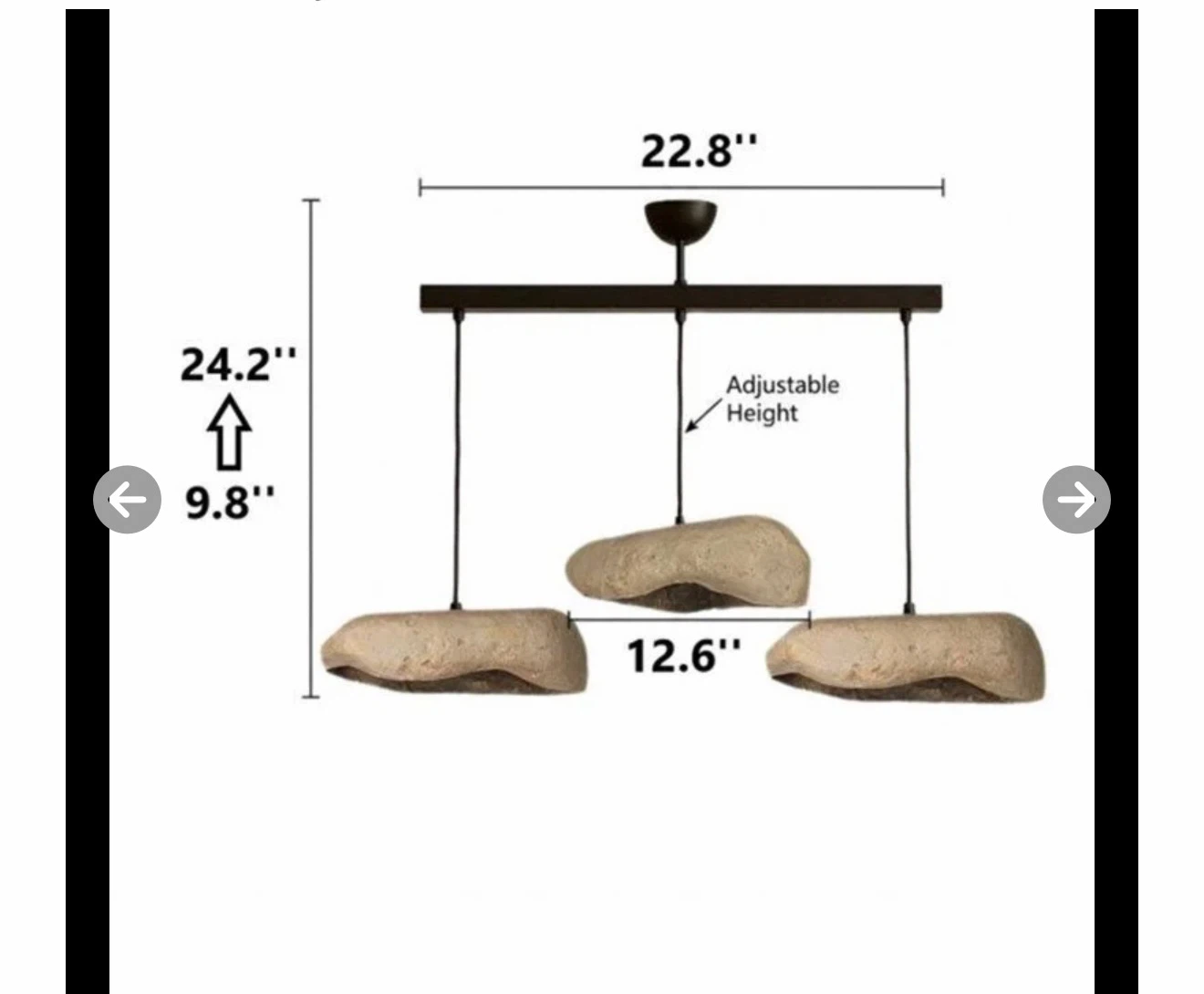 BRAND NEW 3-Light Stone Pendant linear Chandelier - photo 4