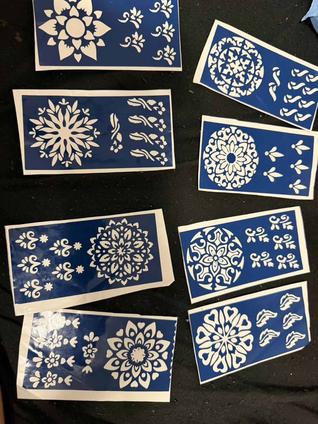 Set of 7 Decorative Floral Stencil Stickers