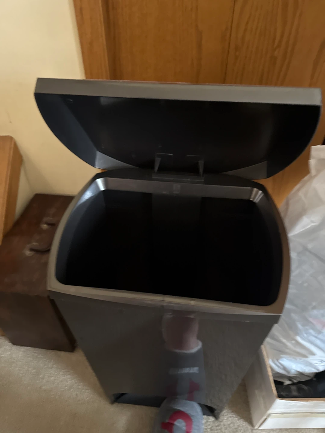 Dark Brown Pedal Trash Can - photo 2