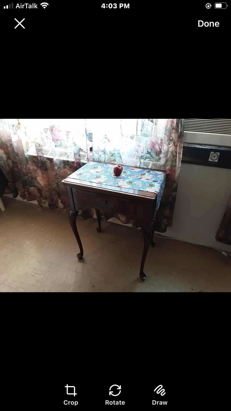 Vintage Wooden Sewing Machine TABLE ONLY