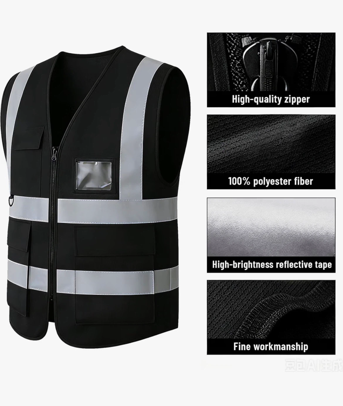 Reflective Safety Vest with Multiple Pockets 3XL