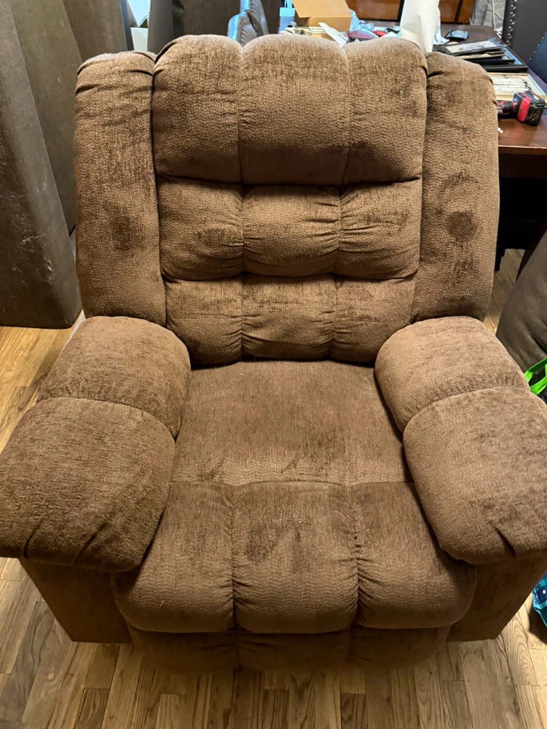 Brown Fabric Manual Recliner Chair