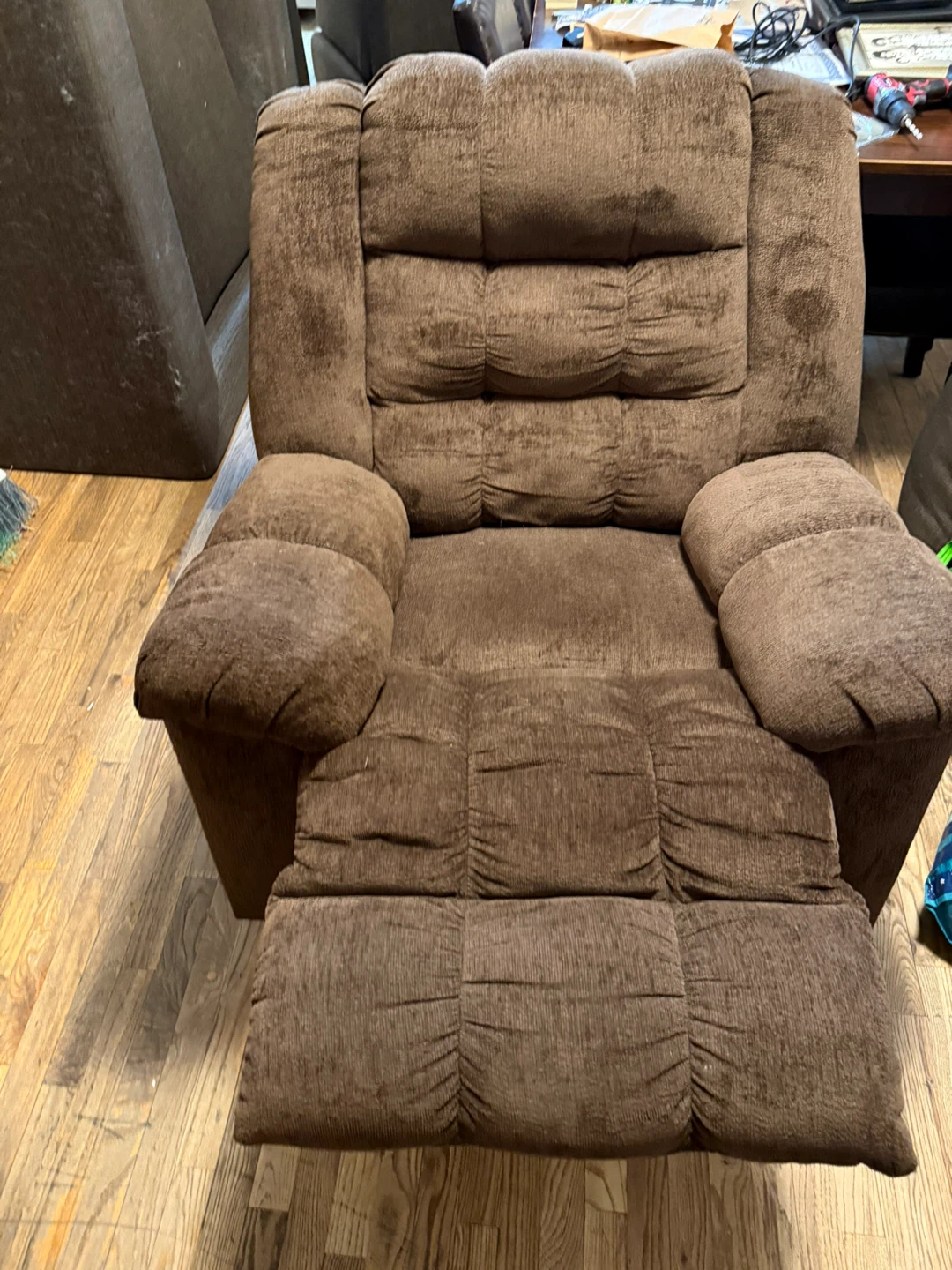 Brown Fabric Manual Recliner Chair - photo 3