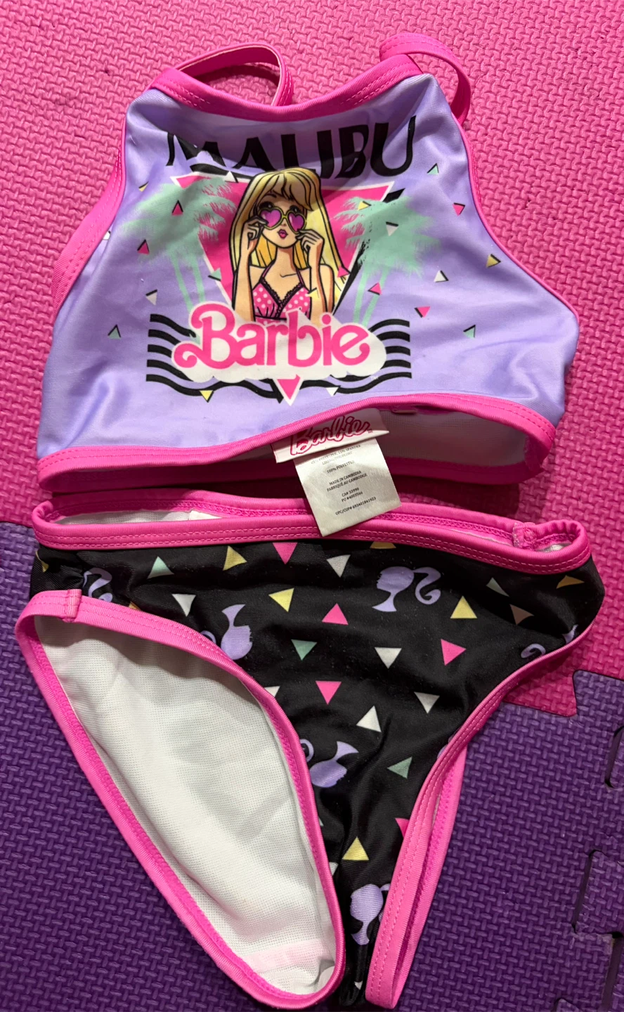 Barbie Malibu Two-Piece Swimsuit ~ Size 4/5 years