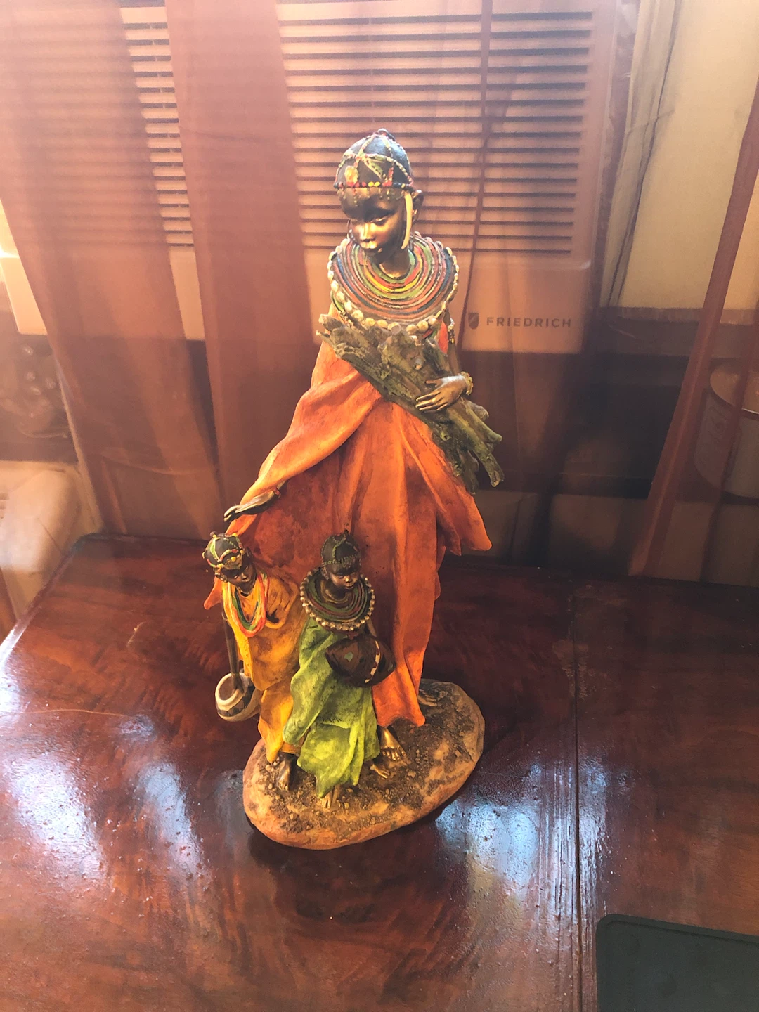 Decorative African Woman and Children Figurine