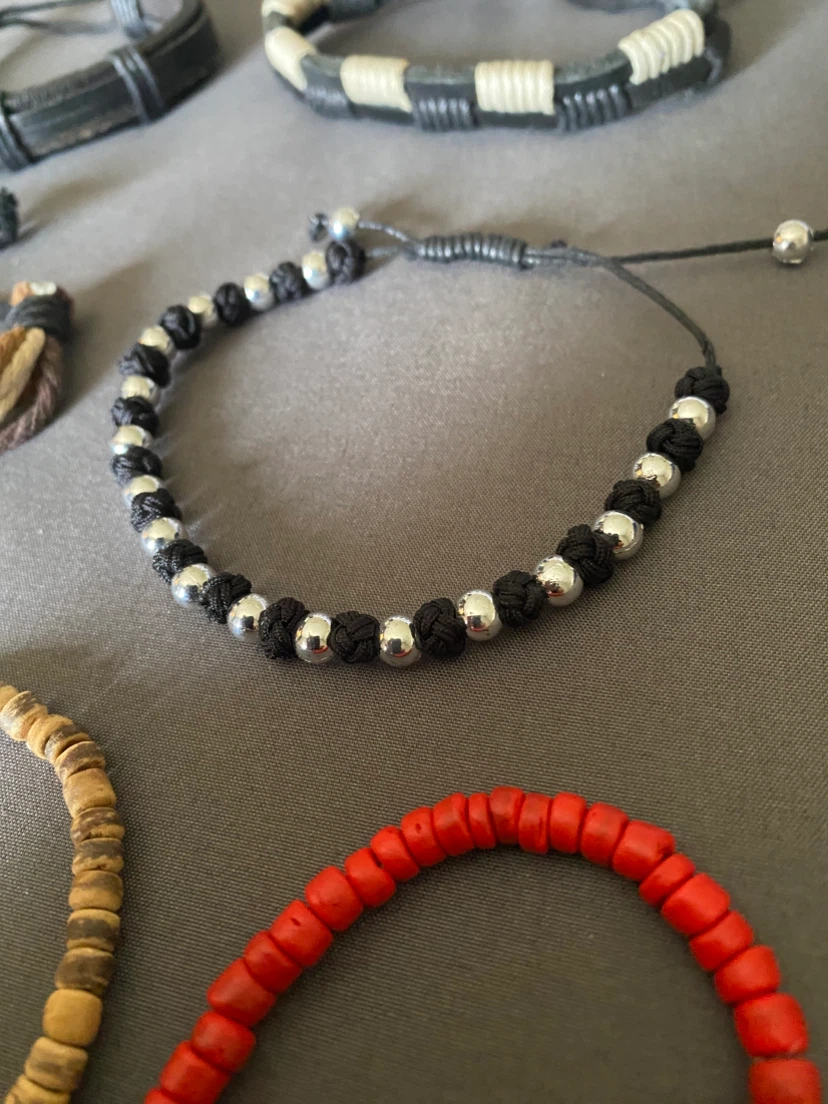 Adjustable Leather + Beaded + Woven Bracelets Bundle *** - photo 5