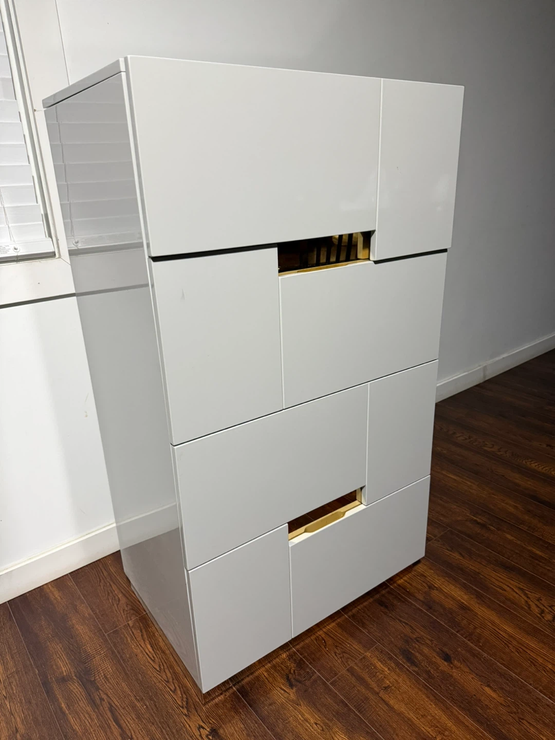 White Vanity Dresser with Flip-Top Mirror - photo 2