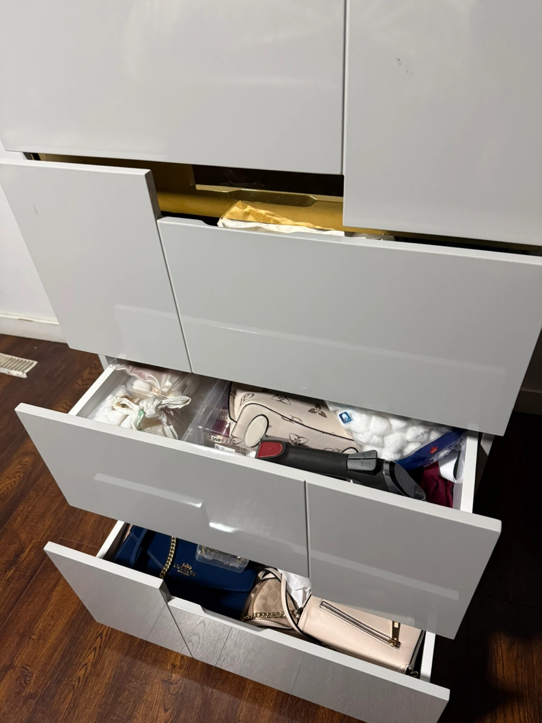 White Vanity Dresser with Flip-Top Mirror - photo 5