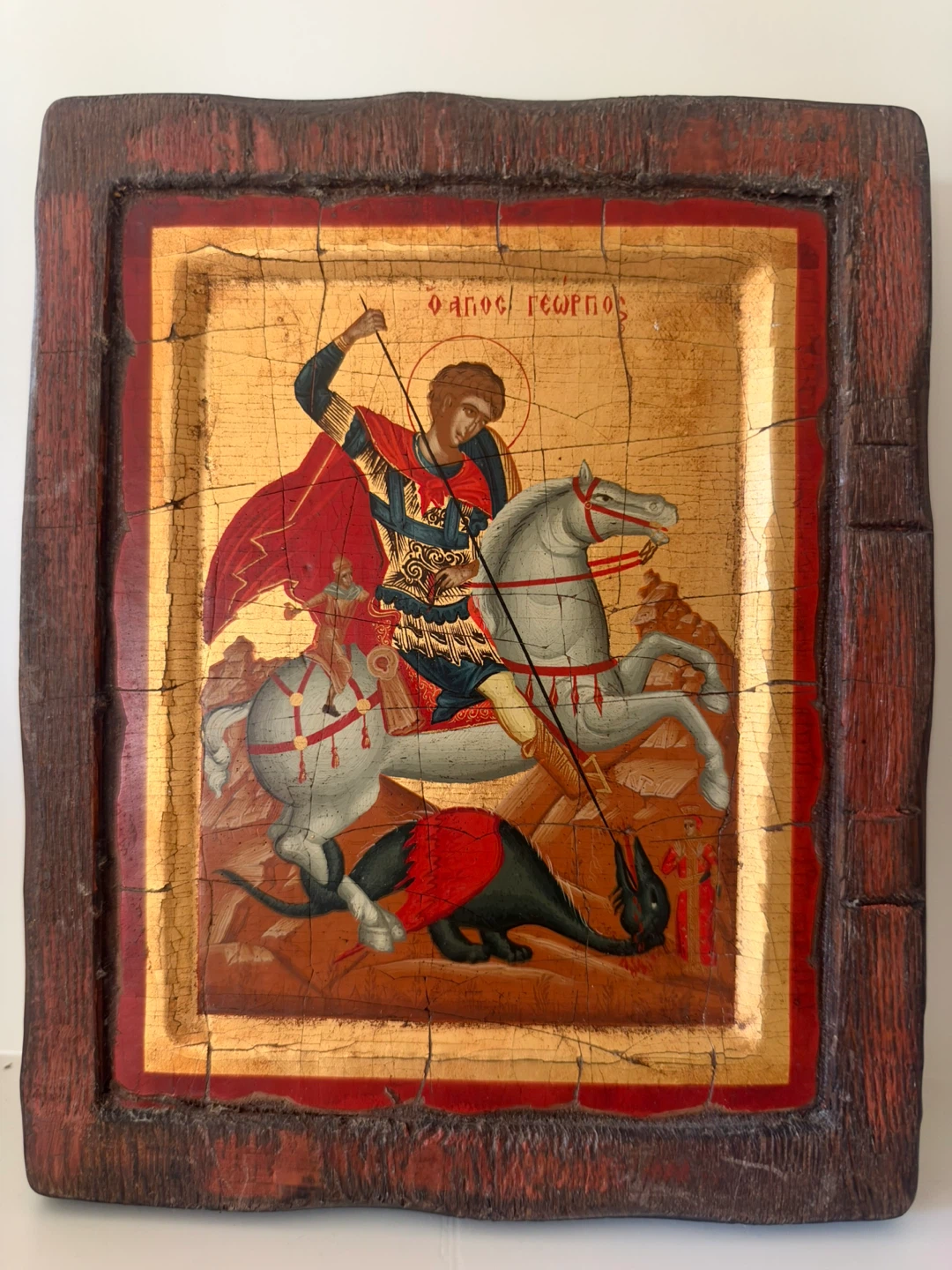 Handmade  St. George Byzantine Icon Reproduction - photo 2