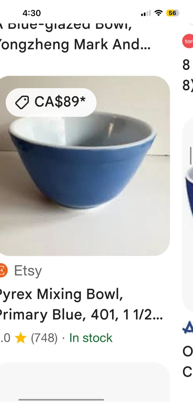 Vintage Pyrex 401 Primary Blue Mixing Bowl - photo 2
