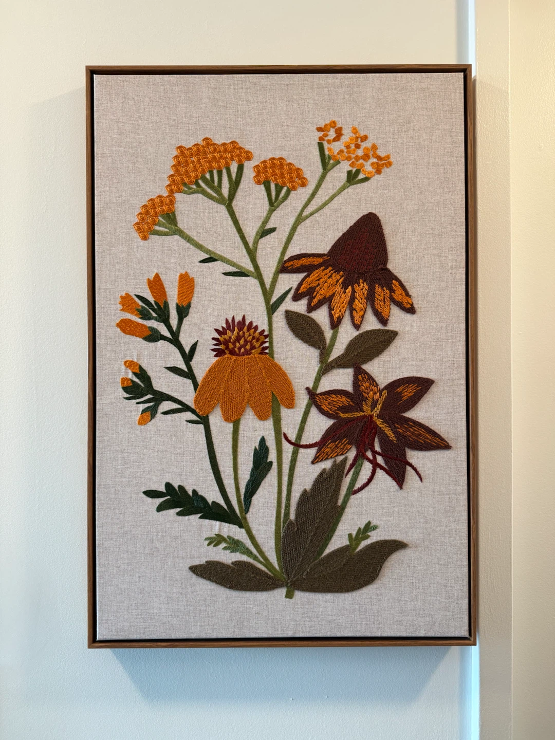 Picture for Electrical Panel Cover. Embroidered Floral Wall Art