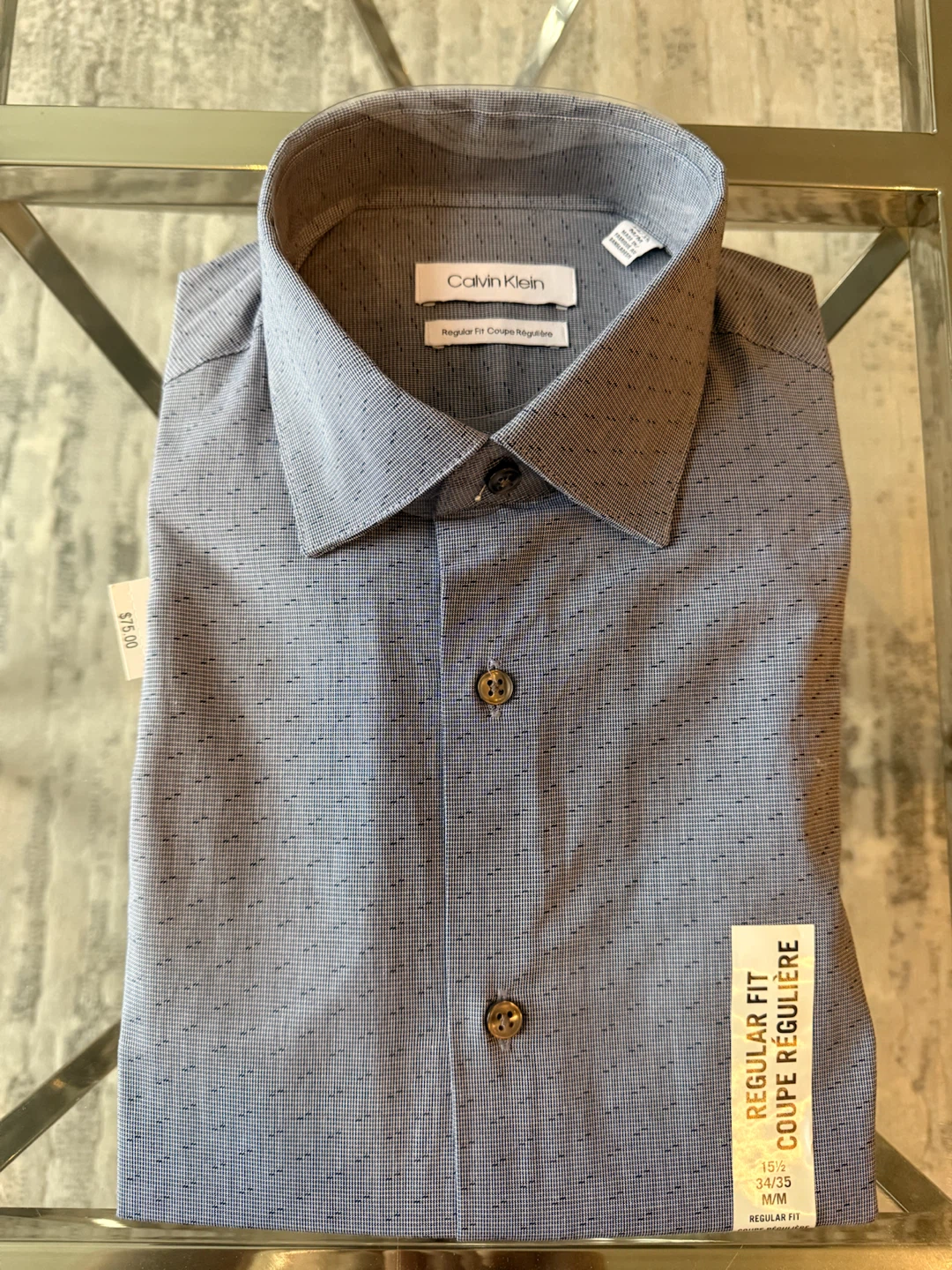 NEW Calvin Klein Men's Dress Shirt - 15.5 34/35 (Med. Reg. Fit)