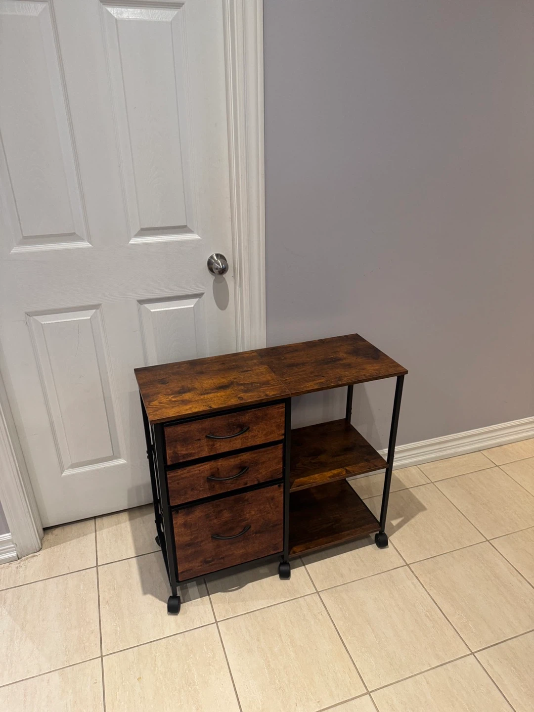 Rolling Filing Cabinet with Storage Shelves