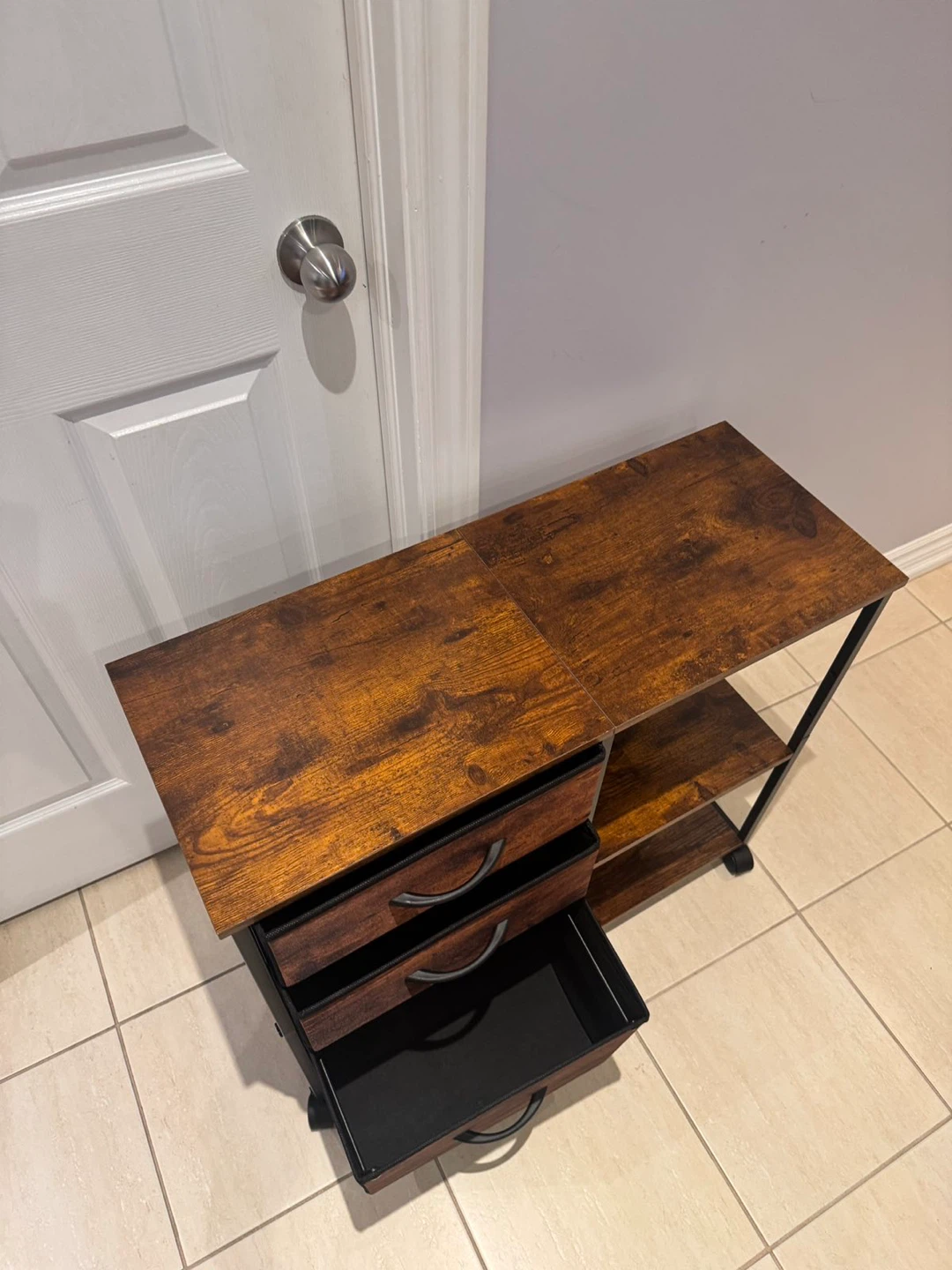 Rolling Filing Cabinet with Storage Shelves - photo 2