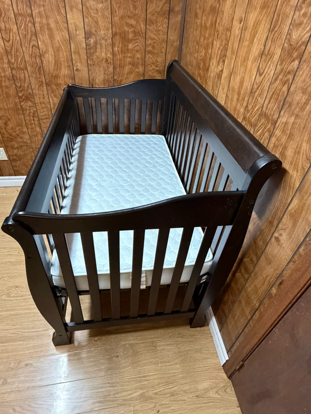 Dark Brown Wooden Baby Crib - photo 2