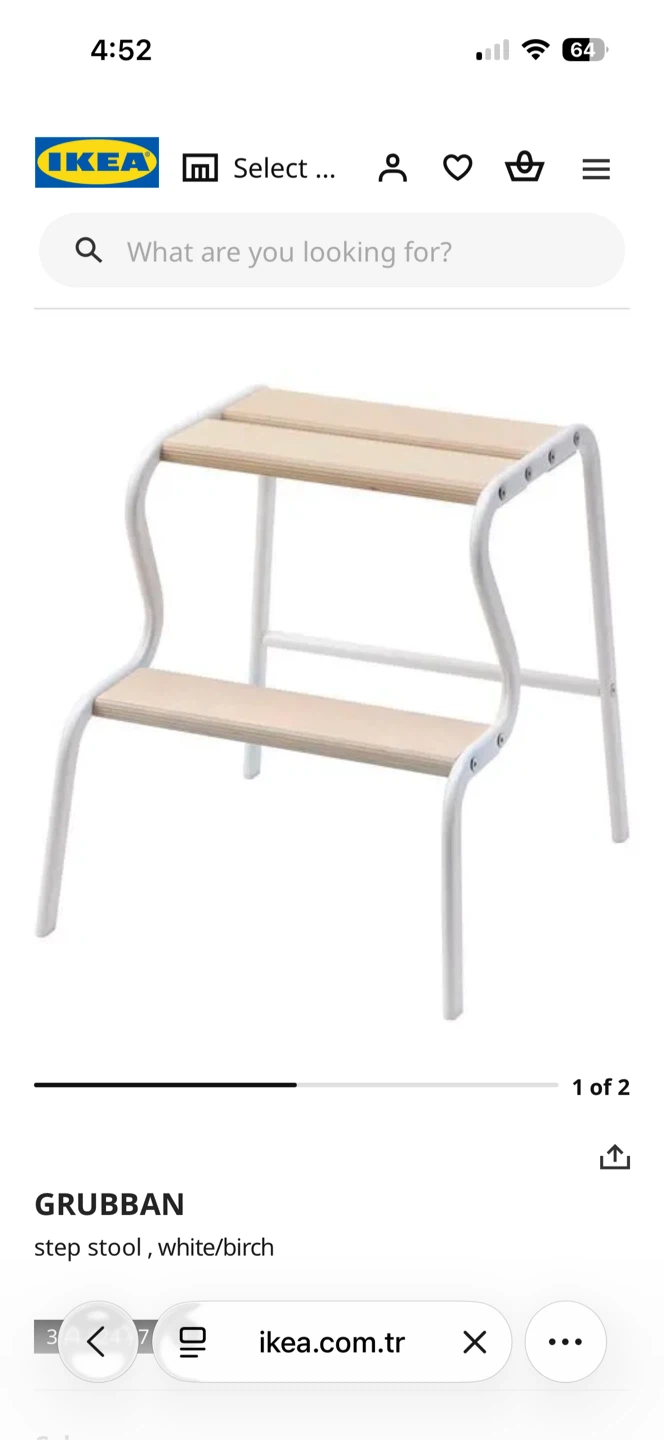 IKEA GRUBBAN Step Stool White/Birch - photo 4