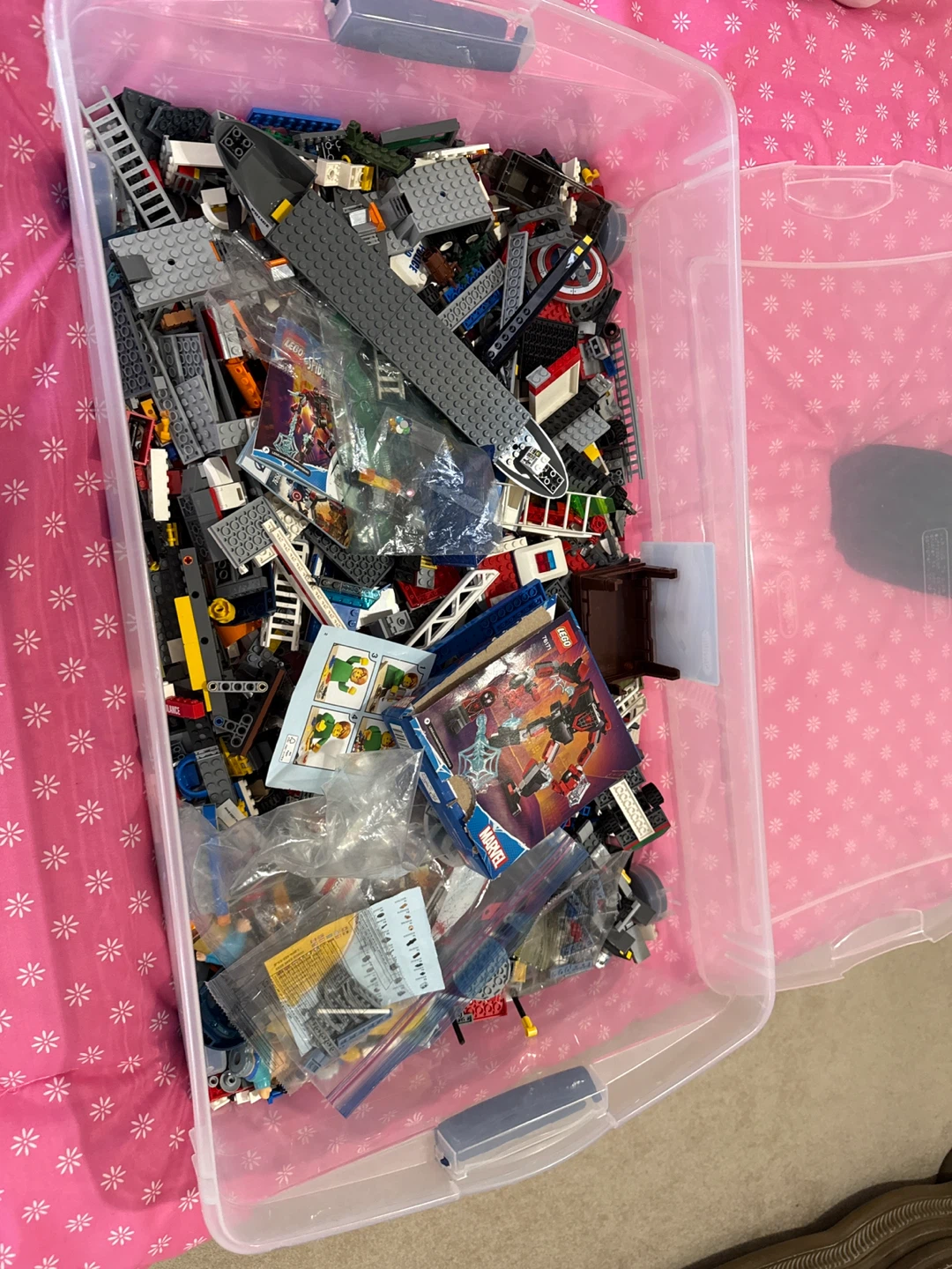 Large Bin of Assorted LEGO Bricks and Sets - photo 2