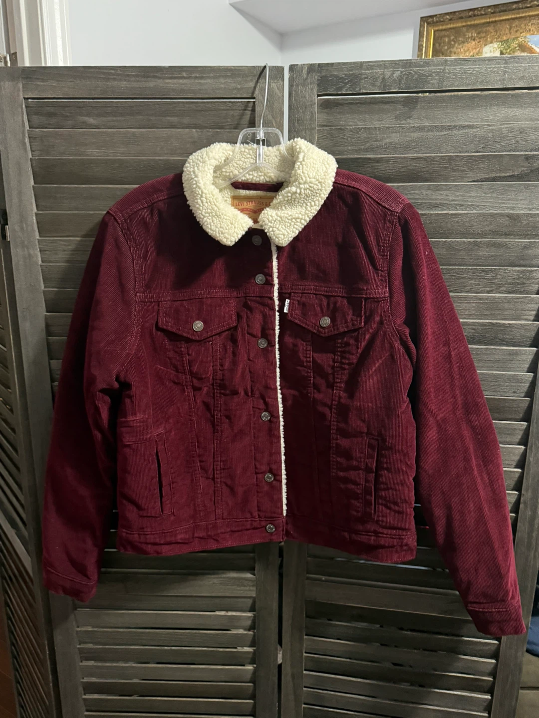Levi's Burgundy Corduroy Sherpa Jacket