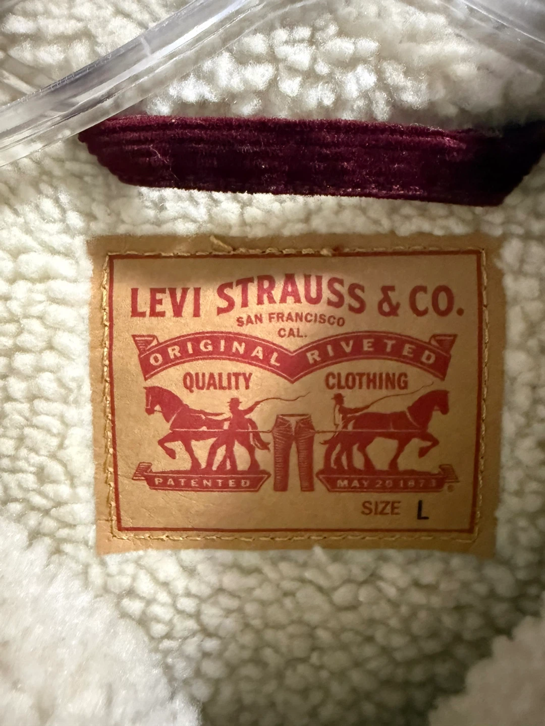 Levi's Burgundy Corduroy Sherpa Jacket - photo 2