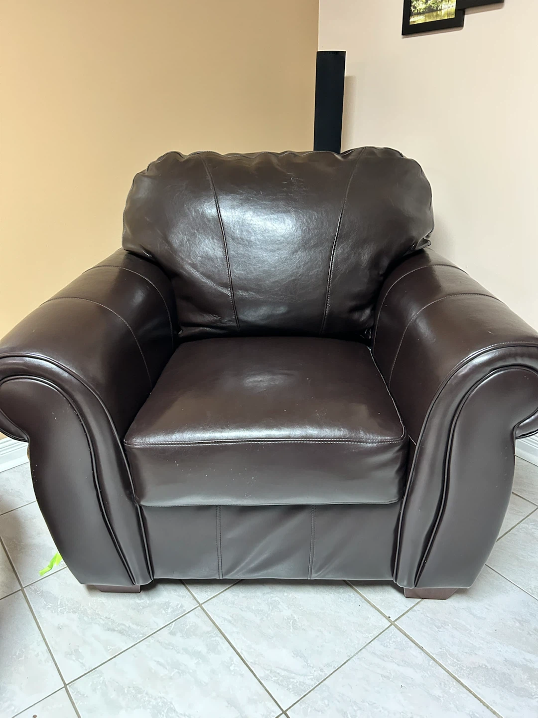 Brown Faux Leather Chair