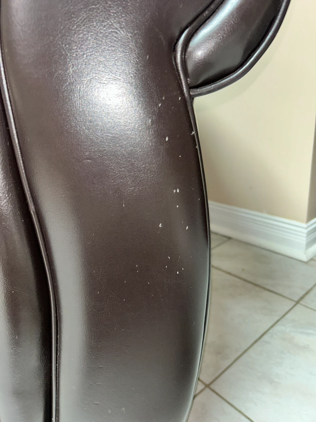 Brown Faux Leather Chair - photo 3