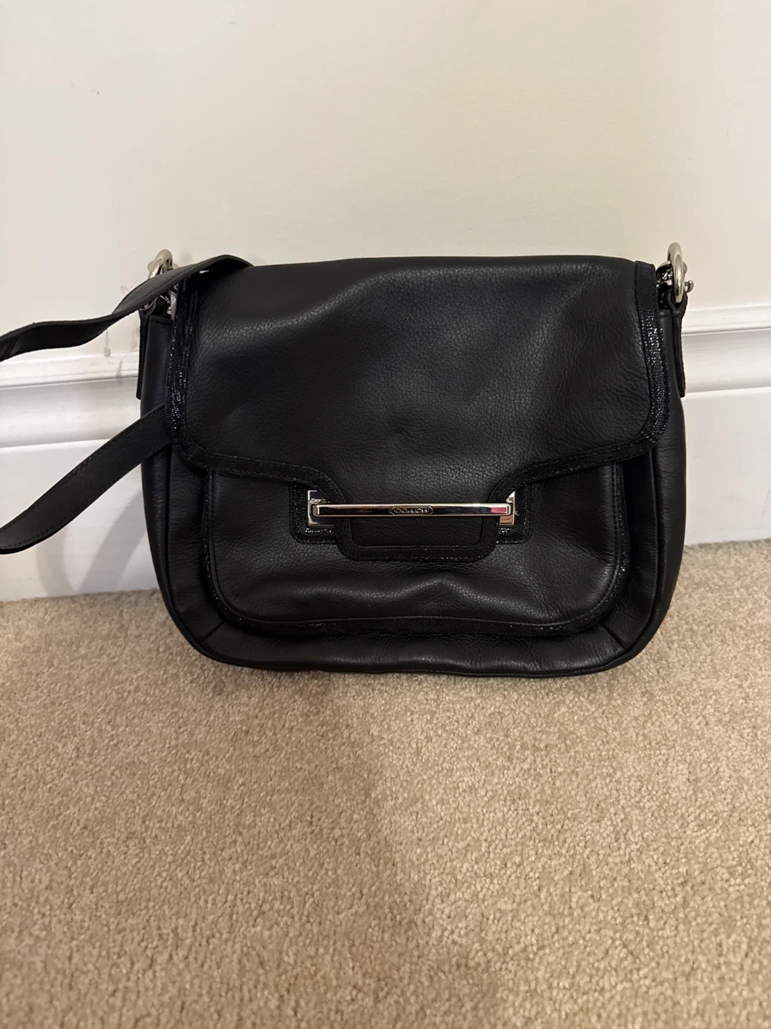 Coach Black Leather Shoulder Bag