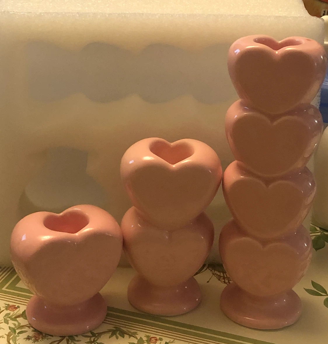 Pink Heart  Candle Holders