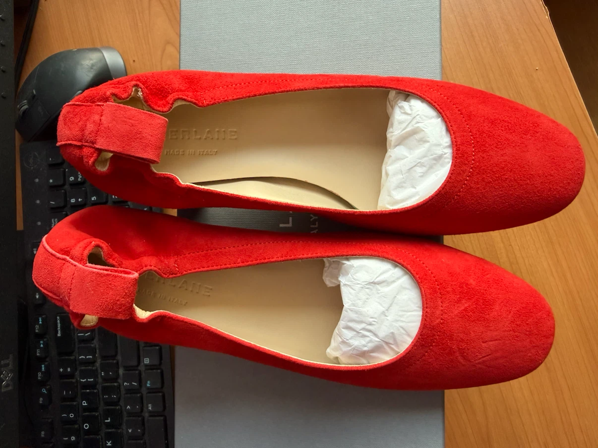 Everlane Red Suede Block Heel Shoes - photo 2