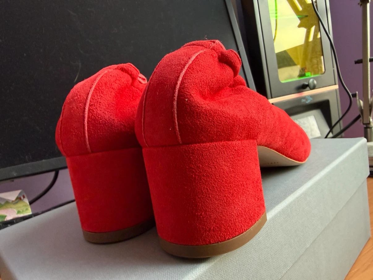 Everlane Red Suede Block Heel Shoes - photo 3