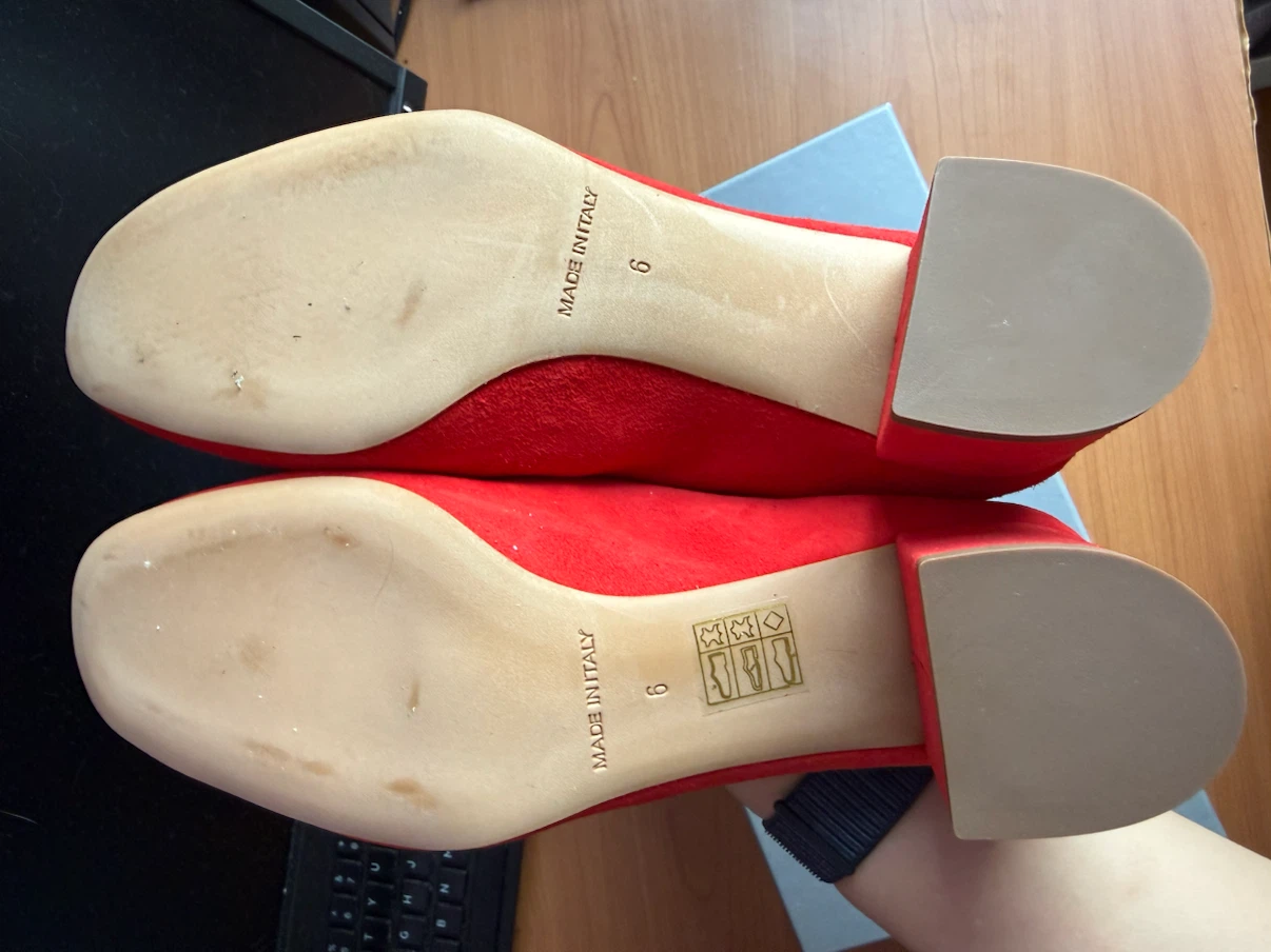 Everlane Red Suede Block Heel Shoes - photo 4