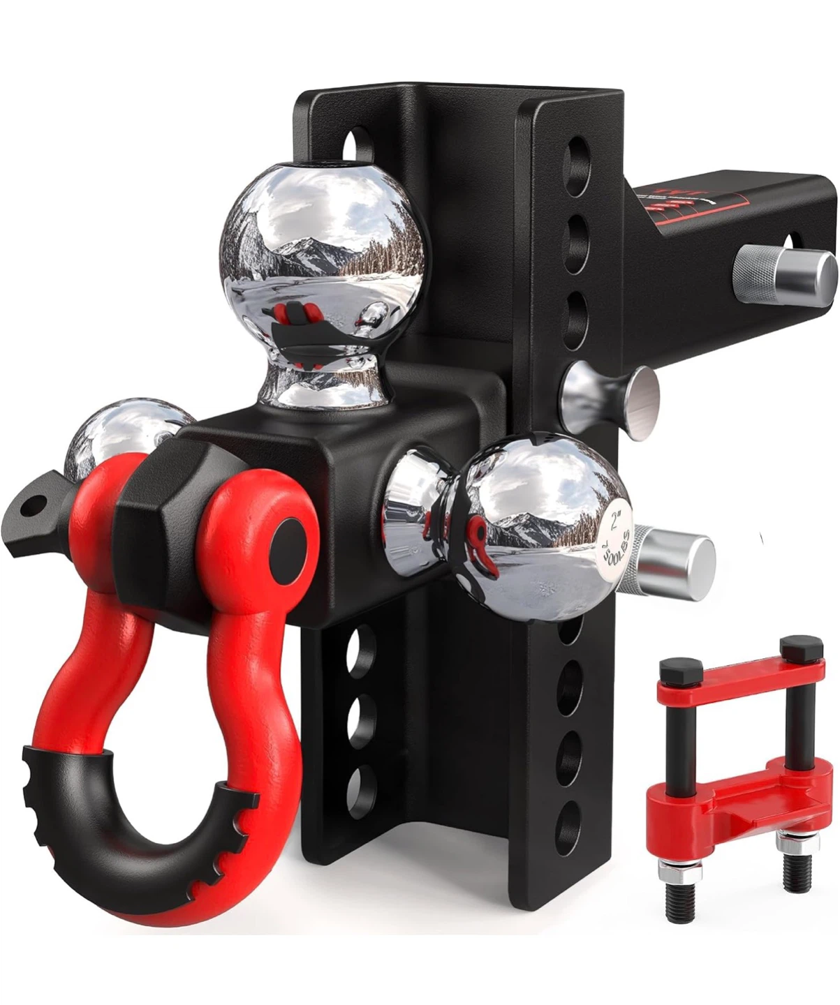 TYT Adjustable Tri-Ball Trailer Hitch for 2 inch Receiver