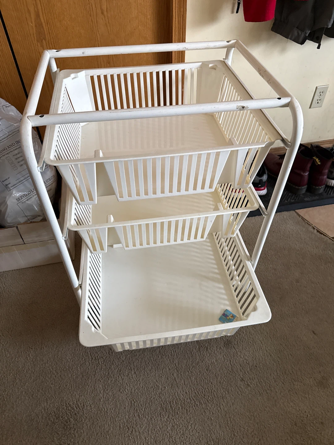 White 3-Tier Rolling Storage Cart