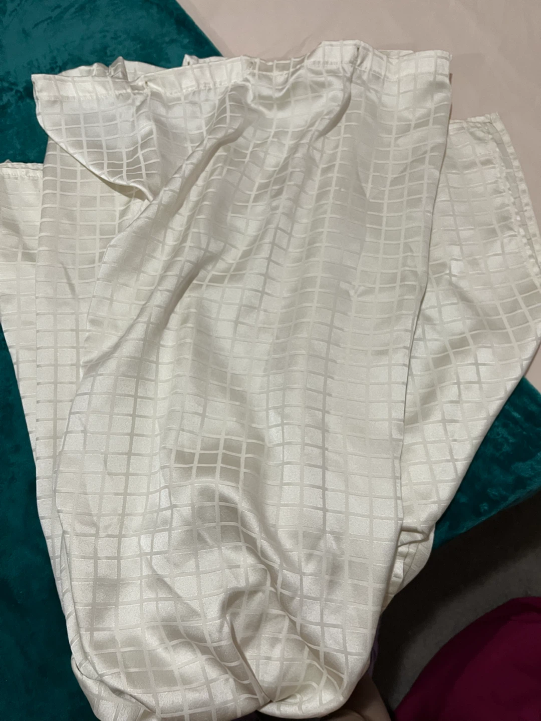 White Checked Shower Curtain - photo 3