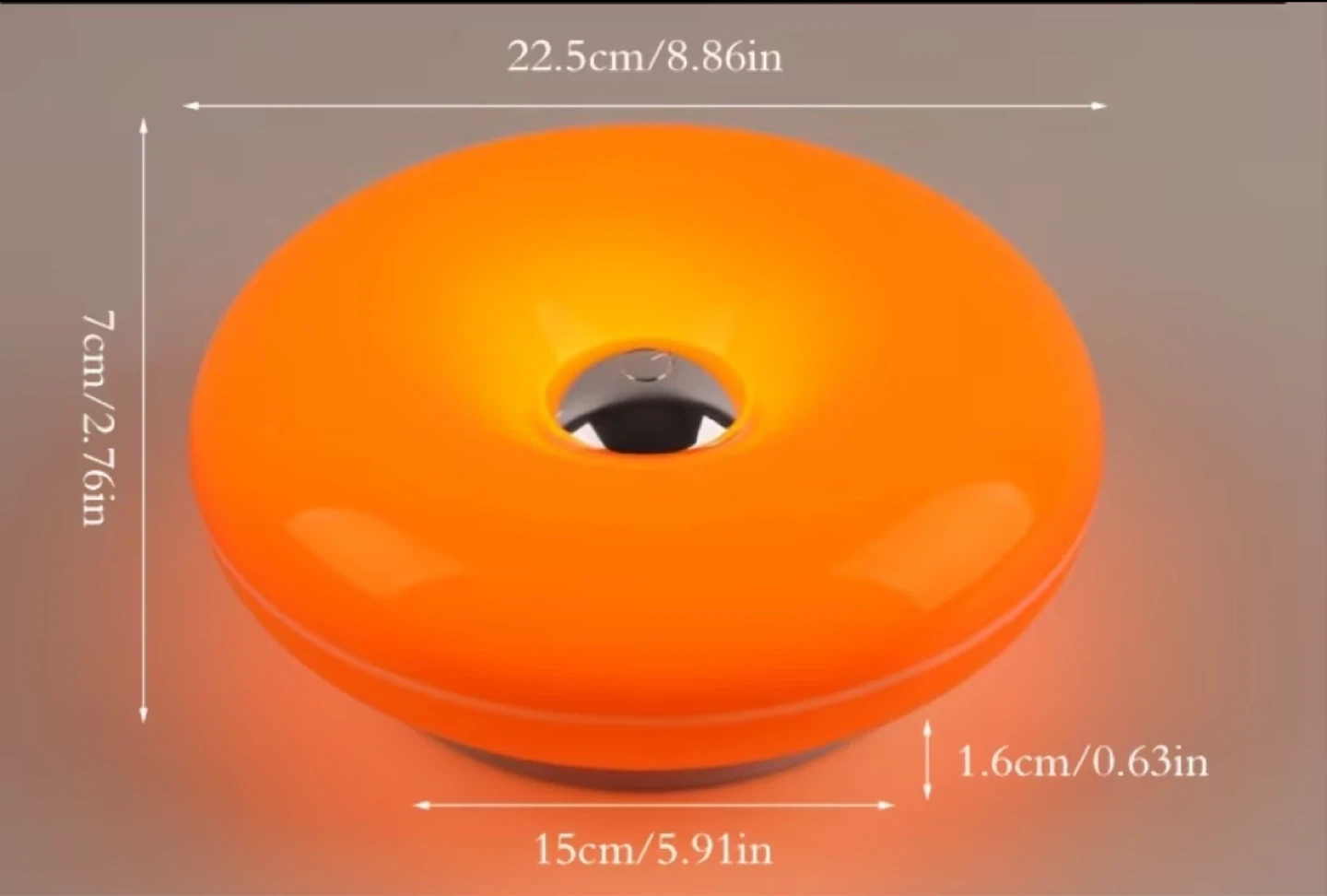 Donut-Shaped Orange LED Lamp - photo 3