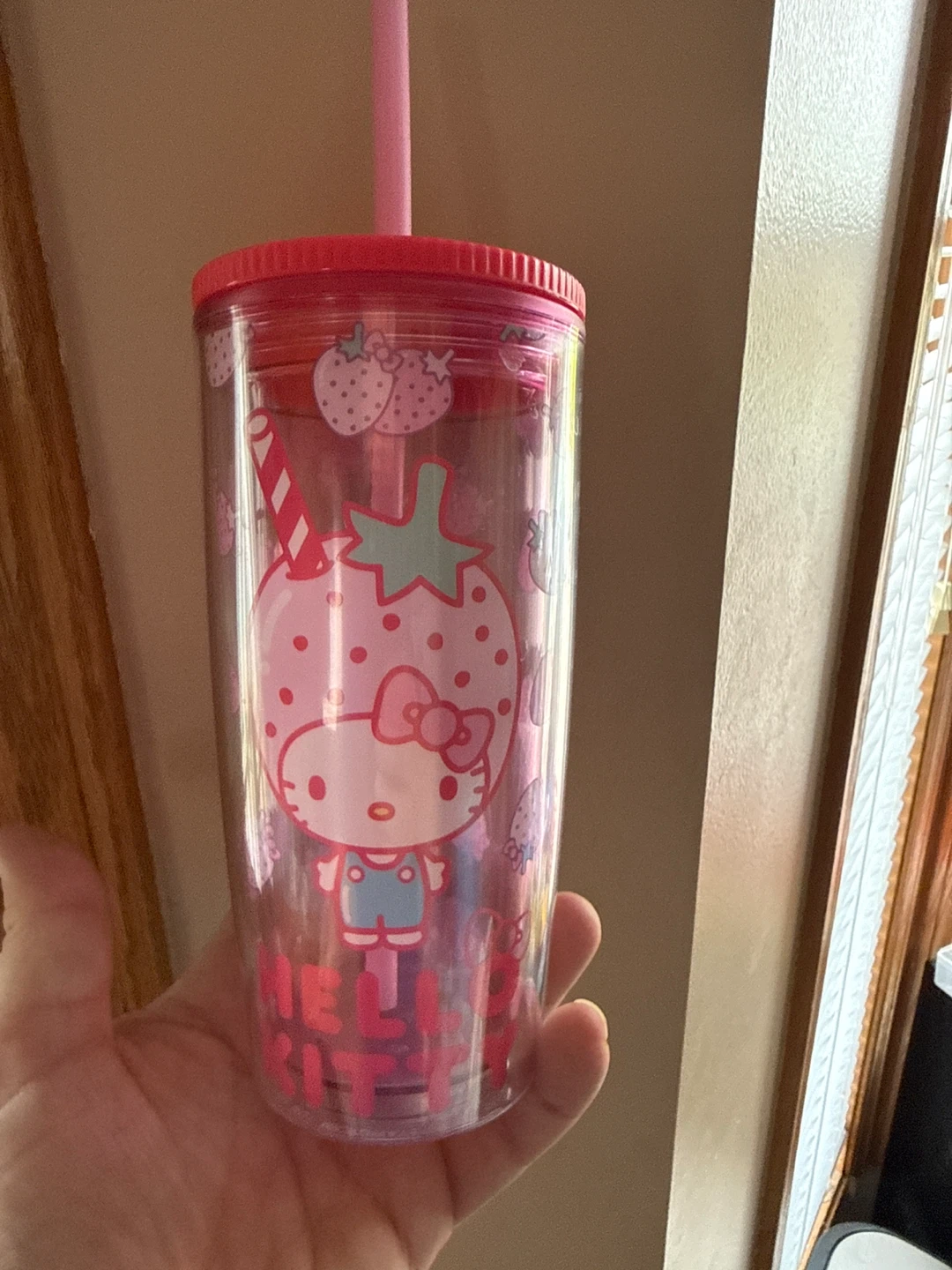 Hello Kitty Strawberry Tumbler with Straw