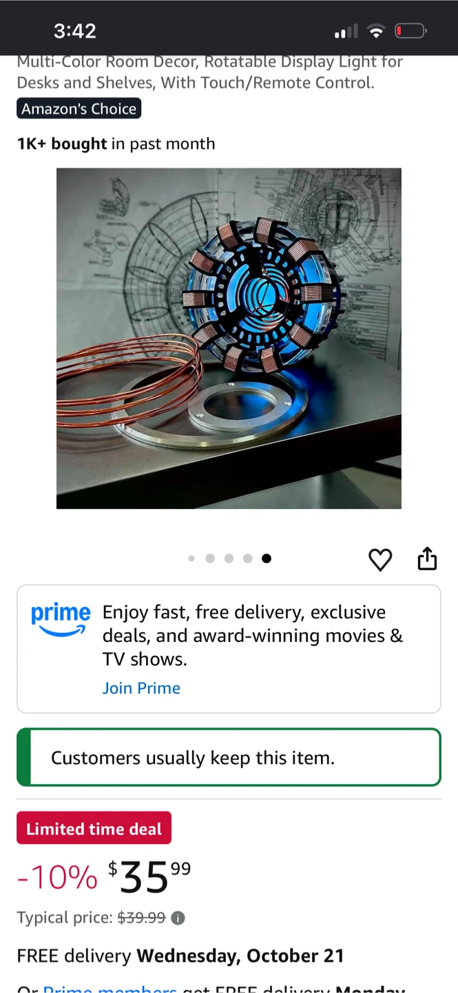 Iron Man  Arc Reactor Display Light - photo 2