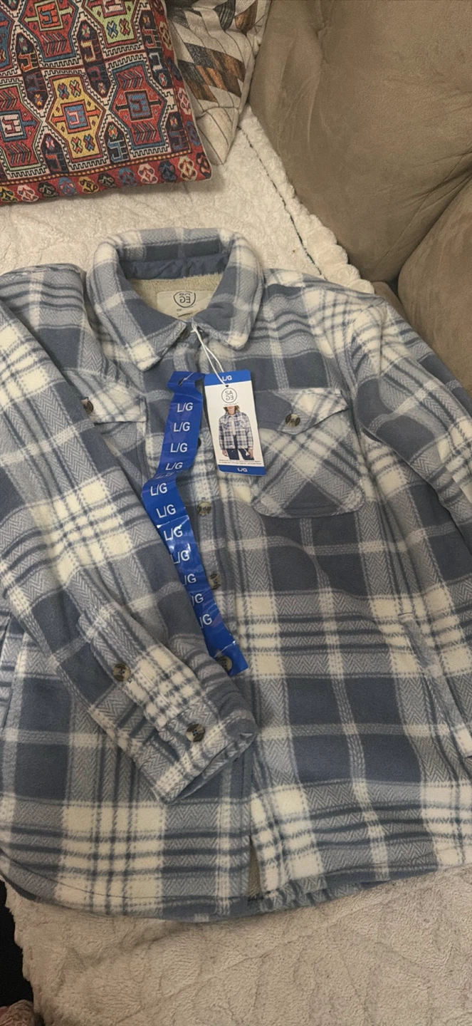 Sage Collective Plaid Fleece Shacket Large - photo 2