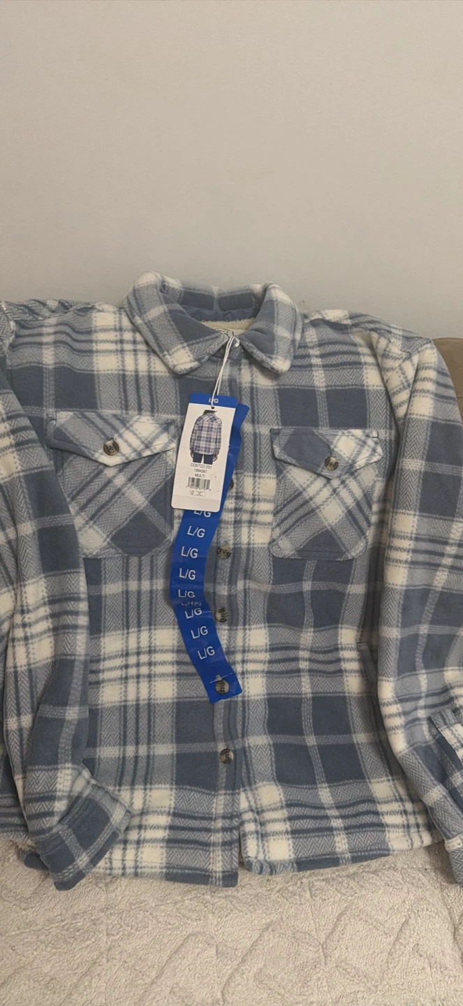 Sage Collective Plaid Fleece Shacket Large - photo 3