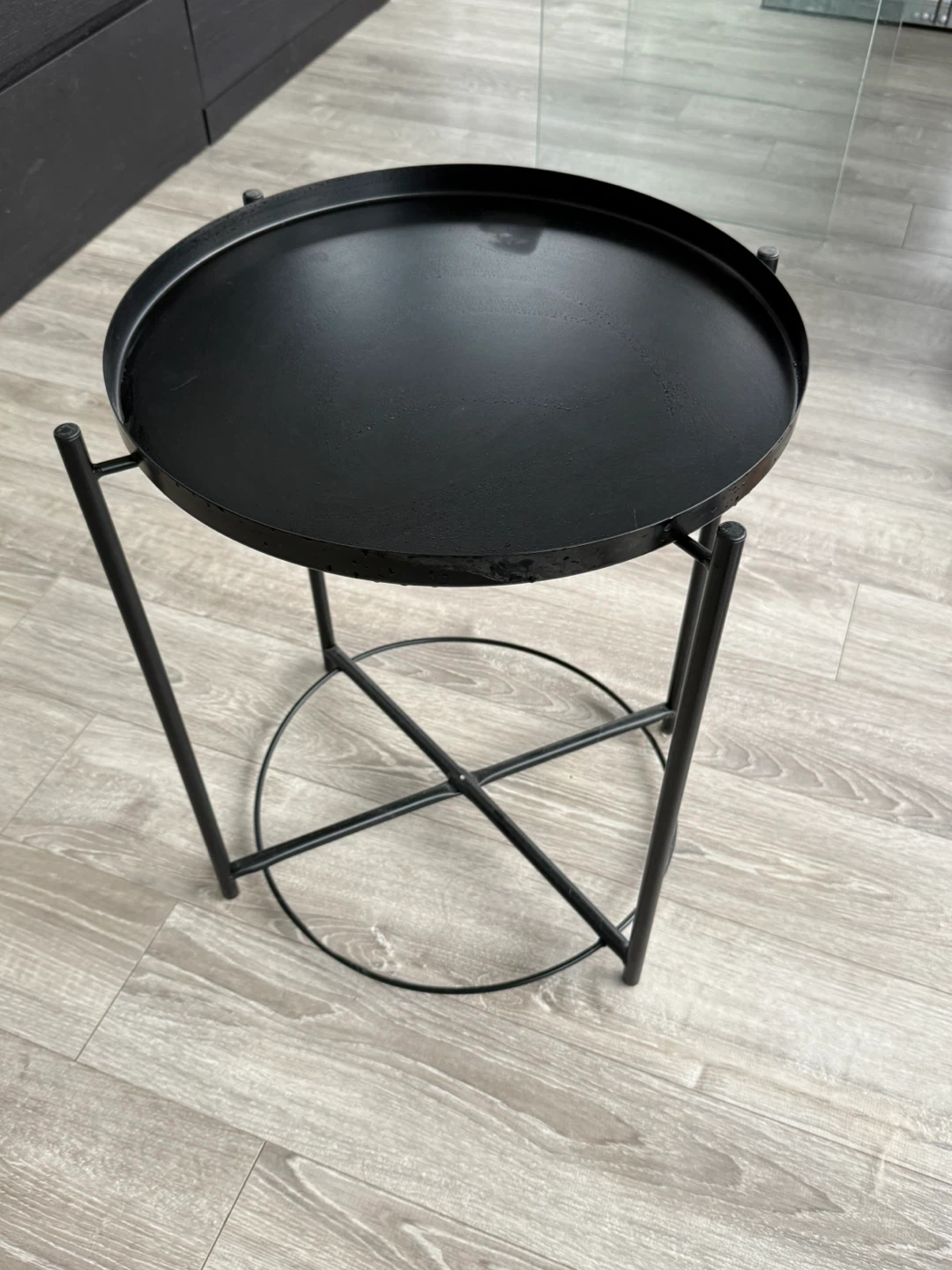 Black Metal Round Side Table