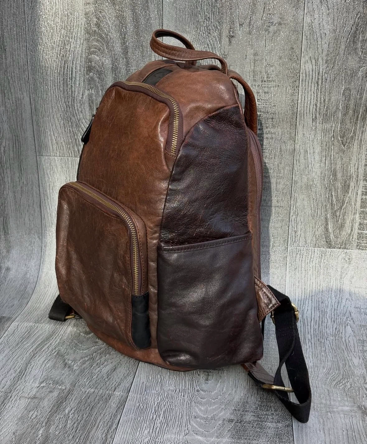 Brown Leather Backpack - photo 2