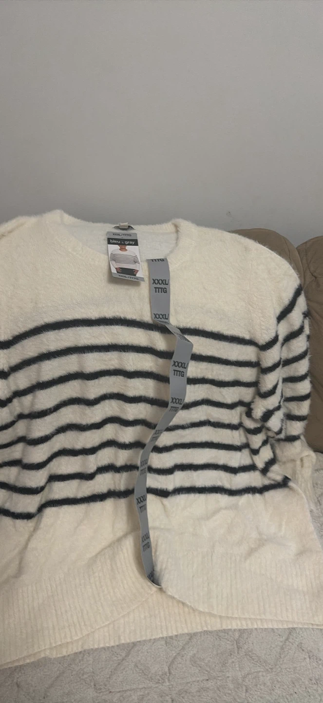 Bleu & Gray Striped Sweater - photo 3