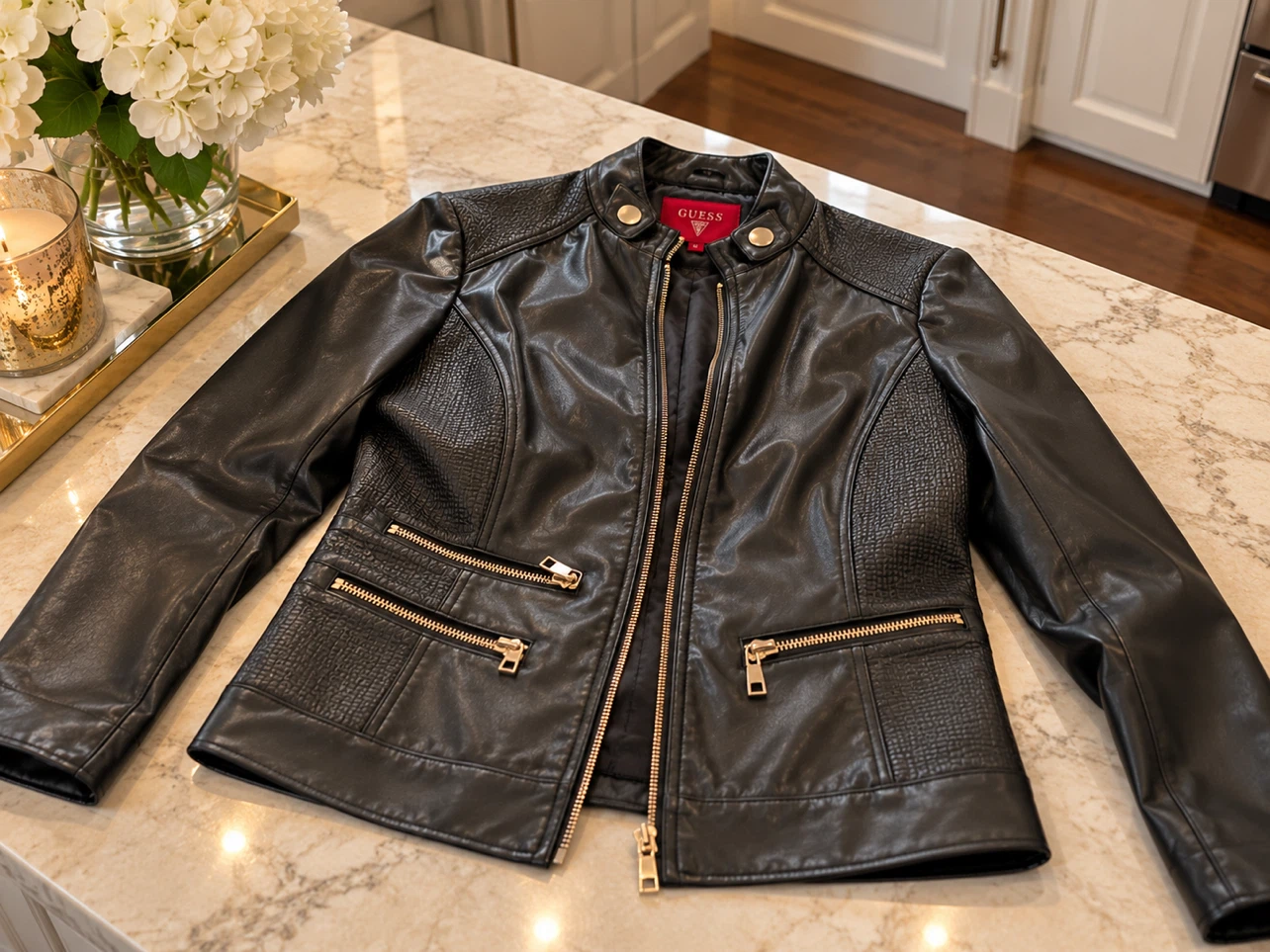 Guess Black Faux Leather Jacket - photo 3