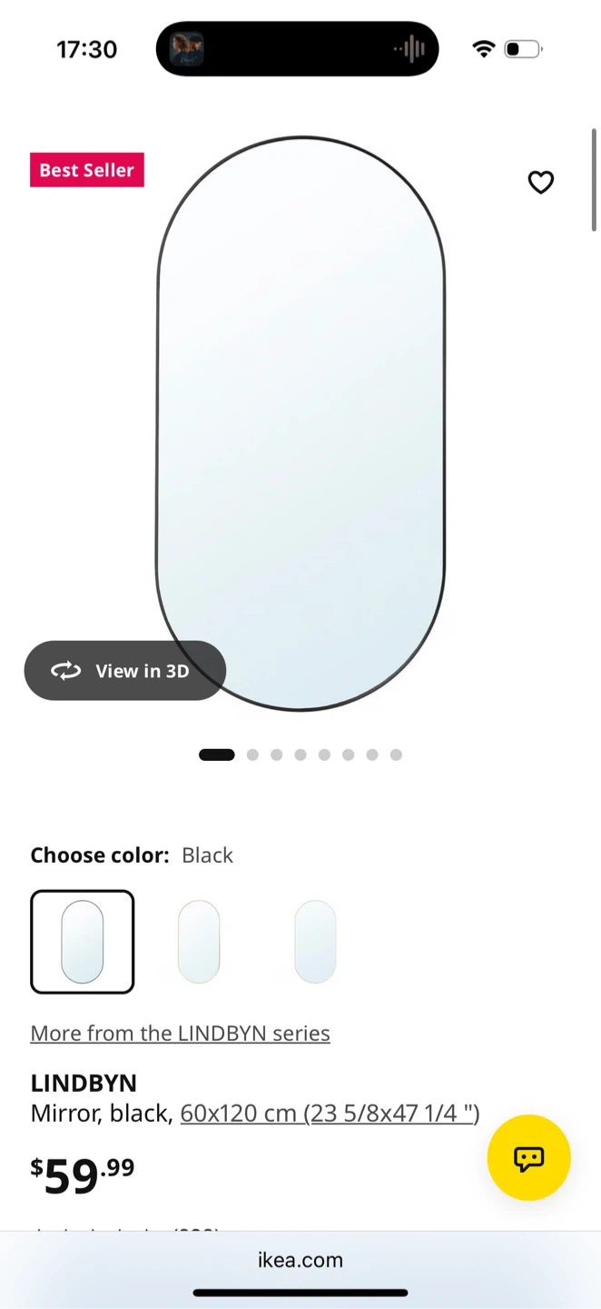 IKEA LINDBYN Mirror Black - photo 3